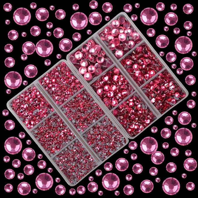 10000Pcs 2-Boxes Mixed Size Hot Fix Round Crystals Gems Glass Stones Hotfix - Image 2
