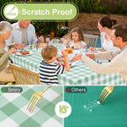 Smiry Rectangle Table Cloth, Waterproof Vinyl Tablecloth - Image 5