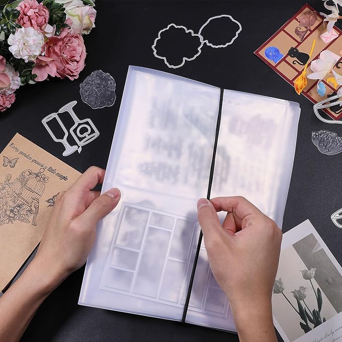 GLOBLELAND 80 Pockets Clear Stamps Storage Album Cut Dies Storage Bag Embossing - Image 3