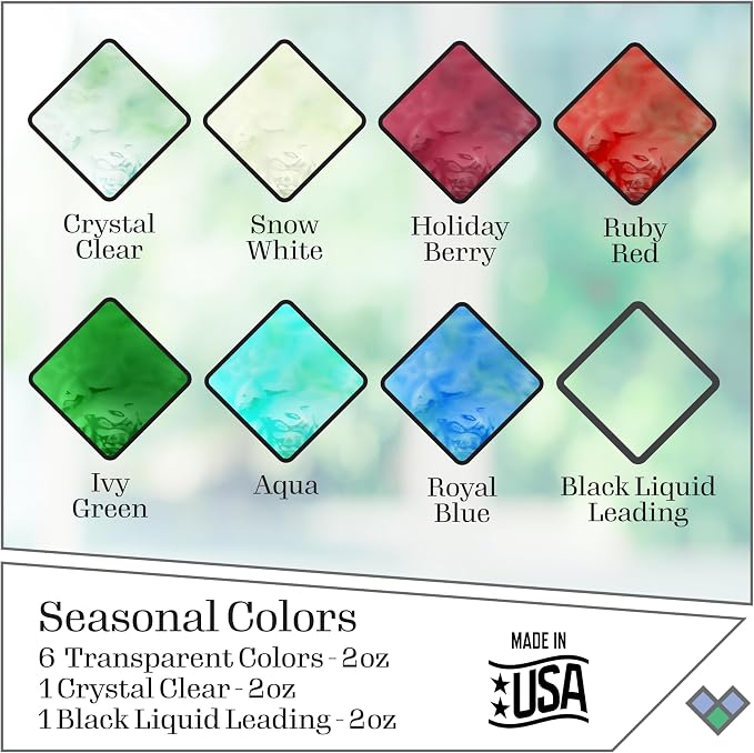 Gallery Glass Holiday Stained Glass Paint Kit, 8 Piece Set Perfect - Image 2