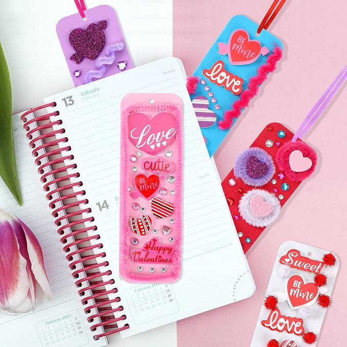 JULBEAR 36 Packs Valentine Foam DIY Bookmarks Craft Kit - Image 4