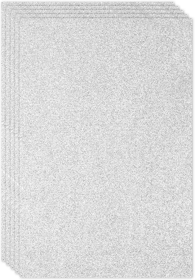 PATIKIL Silver Shiny EVA Glitter Foam Sheet 11.8 x 7.9 Inch 2mm Thick Sparkle by PATIKIL