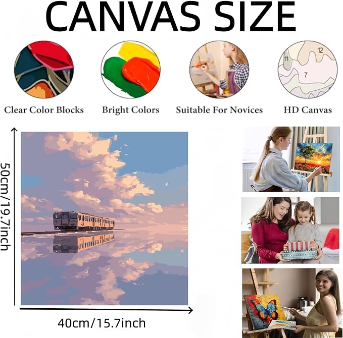GXGLLPZBY Painting by Numbers for Adults Beginner, Colorful Sky Strain - Image 5