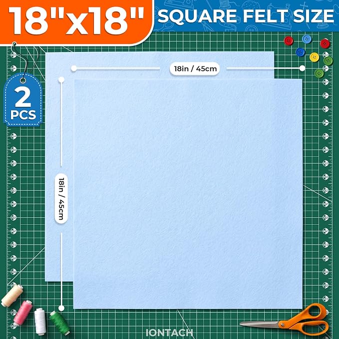 IONTACH 18" X 18" Soft Felt Sheets 1.6mm Thick | Acrylic Felt Fabric Sheets - Image 2