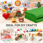 Emerald Green Felt Fabric Sheets 18" x 18" 1.6mm Soft Craft Felt | Soft Precut - Image 4