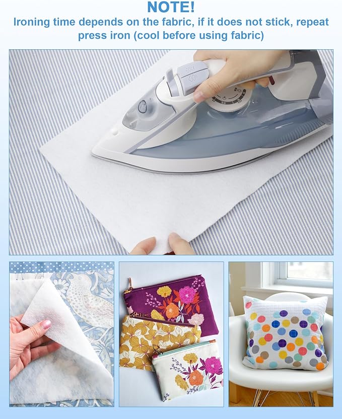 PLANTIONAL Iron-On Fusible Fleece Interfacing: 11.8 Inches x 10 Yards Medium - Image 7