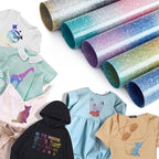 Tintnut Rainbow Gradient Glitter HTV Vinyl, 5 Sheets 12×10in Iron on Vinyl | - Image 3
