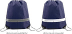 BeeGreen 30 Pieces Navy Blue Drawstring Backpacks Bulk, Reflective Gym String - Image 5