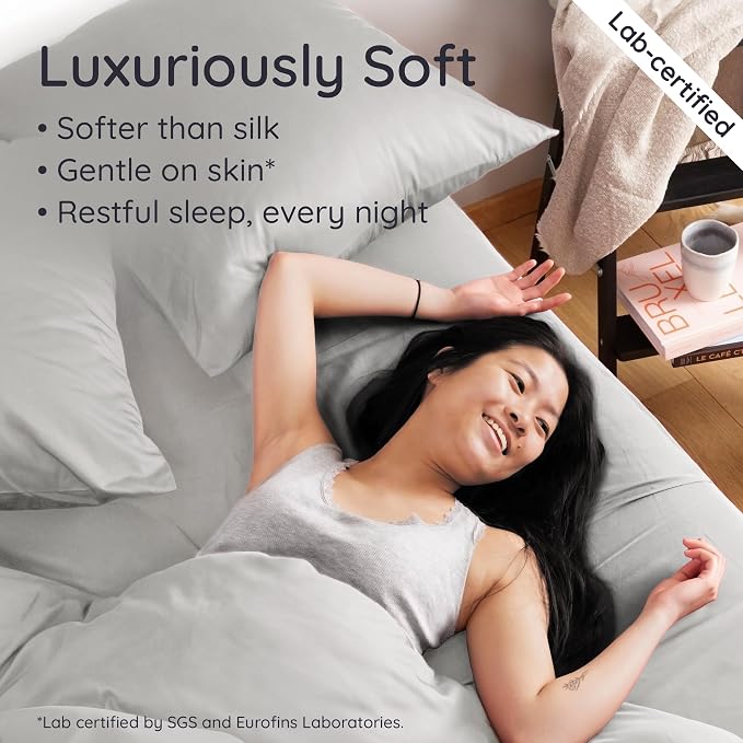 Bambaw 100% Viscose Derived from Bamboo Fitted Sheet Full Size, Cooling Fitted - Image 4