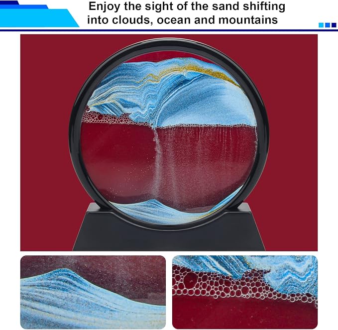 Coitak Moving Sand Art Picture, Round Glass Dynamic Sand Picture, Desktop Sand - Image 5