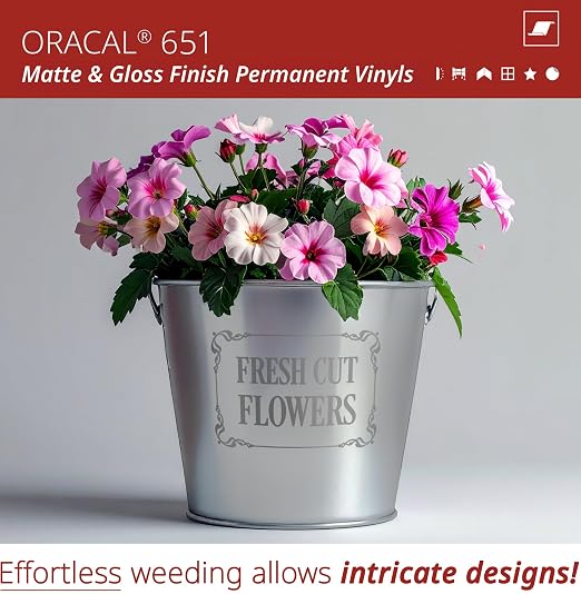 ORACAL 651 Matte Grey Vinyl Durable Roll Easy to Weed Permanent Adhesive Craft - Image 3