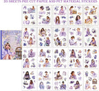 4 Book for Girls Scrapbooking Stickers Pre-Cut 480 washi Stickers PET People - Image 5