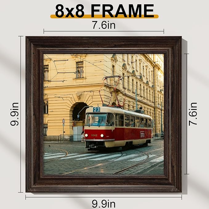 Vittanly 8x8 Picture Frames Set of 2, Ornate Vintage Photo Frame - Image 2