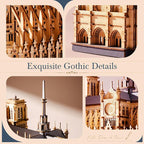 Rowood 3D Puzzles for Adults, Wooden Architecture DIY Model Kit Building Set - Image 7