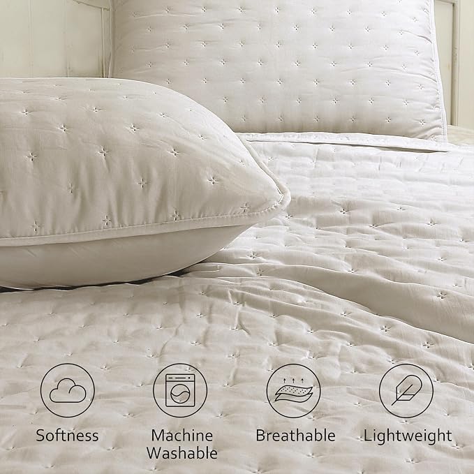 ROARINGWILD Beige Twin Size Quilt Bedding Set - Image 3