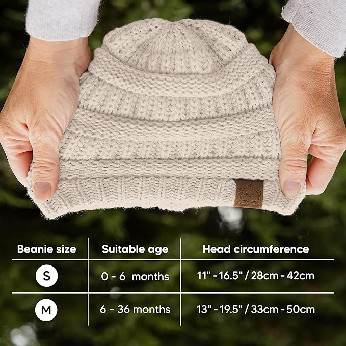 KeaBabies 3-Pack Baby Beanies for Boys, Girls - Stretchy Knit Baby Hats, Cute Newborn & Toddler Winter Hat, Soft & Warm Infant Beanie 6-36 Months (Sunshine, M)