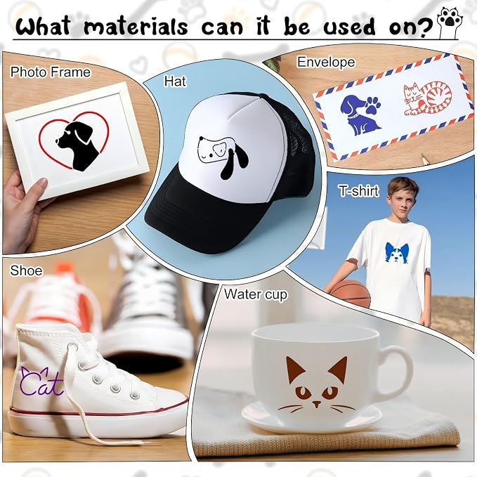 Marspark 66 Pcs Small Stencils for Crafts Reusable 3 Inch Stencils for Painting - Image 7