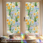 Daffodil Faux Stained Glass Window Film, Static Cling Window Film Decorative - Image 3