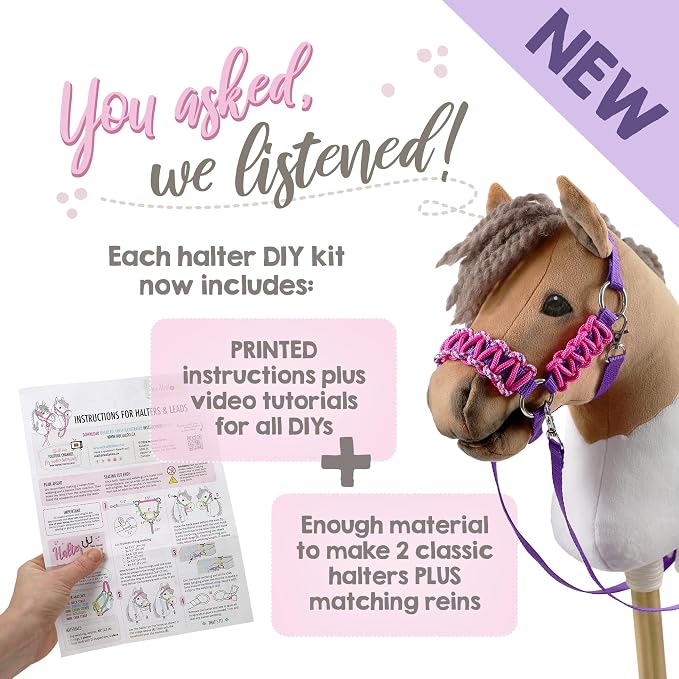 kullaloo DIY Hobby Horse Halter Kit Make Stick Horse Head Collars, Rope Halters - Image 3