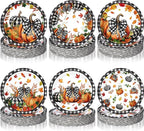 Funnymoom 60 Pcs 7 Inch Fall Pumpkin Paper Plates Thanksgiving Black Buffalo by Funnymoom