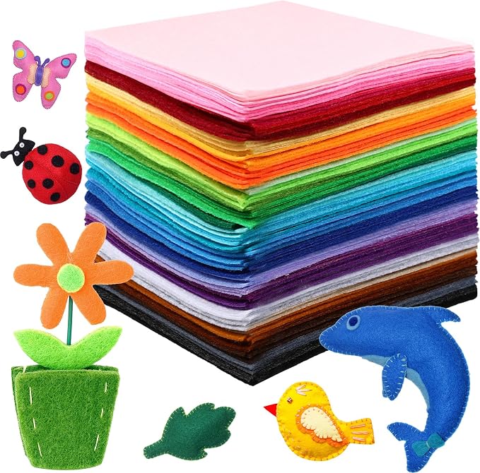 Reginary 120 Pcs 8 x 8 Inch Felt Sheets Bulk by Reginary