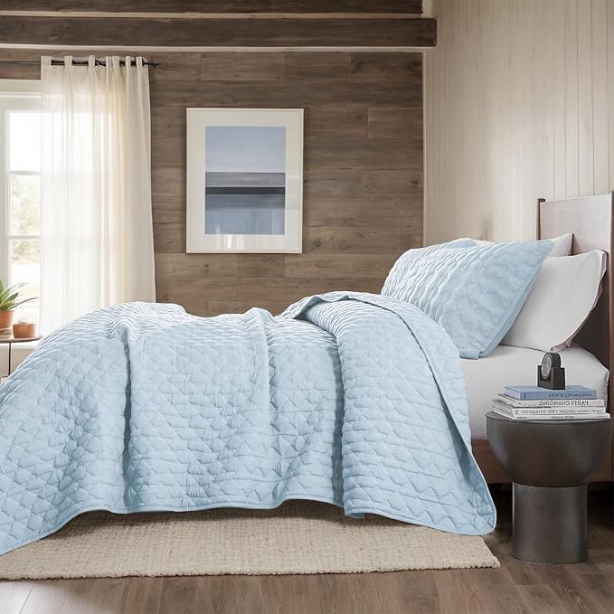 WDCOZY Light Blue Quilt King Size Bedding Set - Image 5