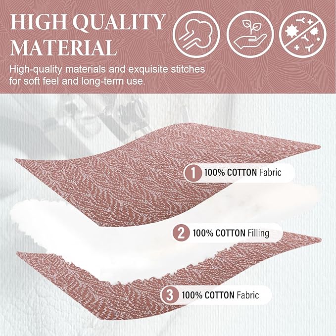 SahSahCasa Quilt Set King Size, 100% Cotton Quilt Bedding Set Bedspread - Image 5