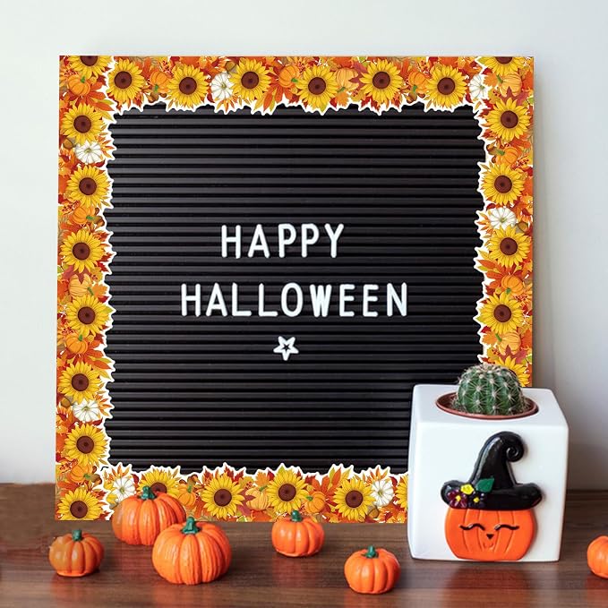 68.9 Feet Sunflower Maple Leaves Pumpkins Theme Bulletin Board Borders - Image 7