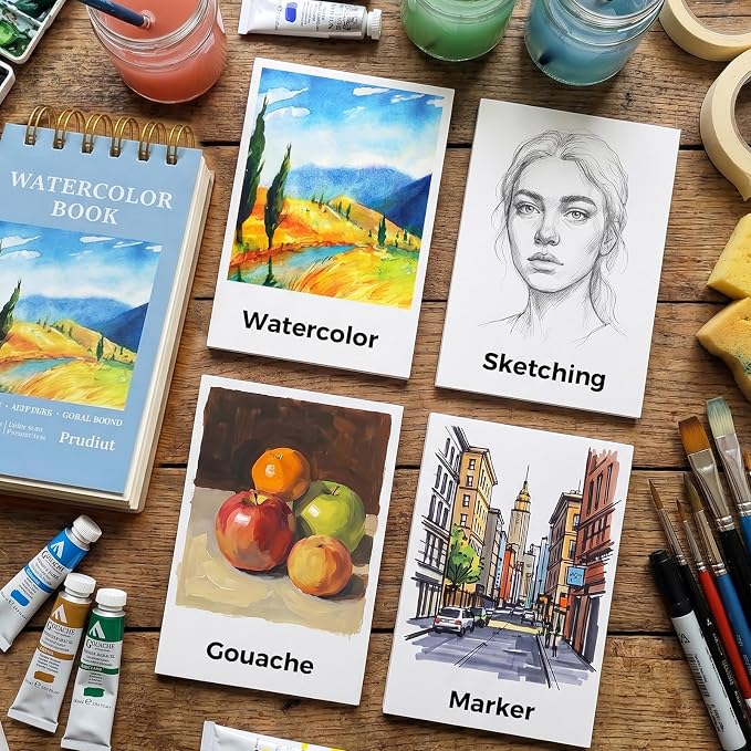 35 Sheets Watercolor Paper Pad 3.5x5.5 Inch, 140 lb/300 GSM Cold Press Water - Image 6