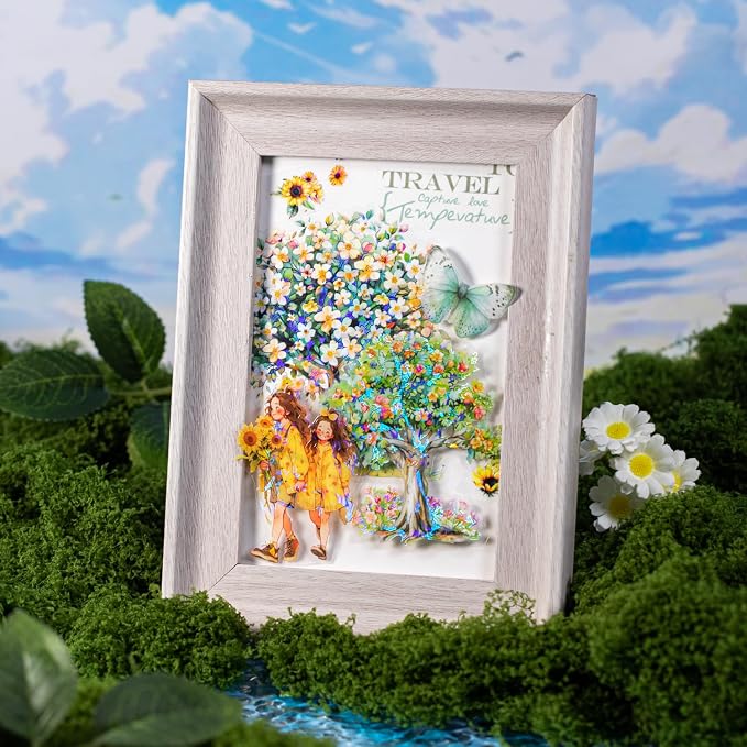 60 Pcs Holographic Floral Tree PET Stickers - Image 8