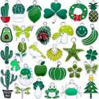 Silver-Tone Enamel Charms Set for DIY Jewelry Making by Anjulery