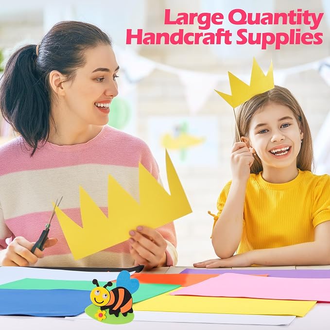 Ctosree 500 Pcs Pack Foam Sheets Crafts 8.5 x 5.5 Inch EVA Foam Paper Assorted - Image 5
