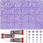 31000Pcs Lavender Rhinestones for Bedazzling, Mult Sizes 2-6mm Flatback Gems by Worthofbest