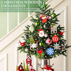80PCS Wooden Christmas Ornaments to Paint, 10 Styles DIY Blank Unfinished - Image 2