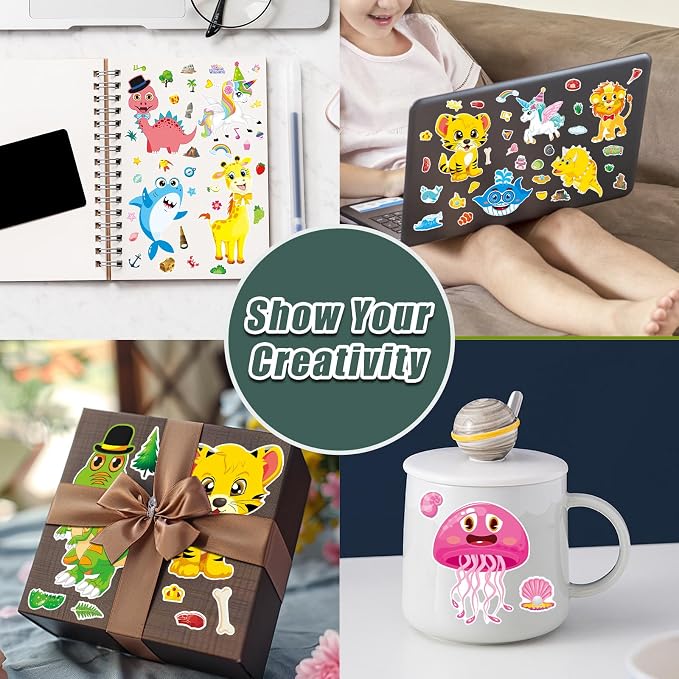 48 Sheets Create Funny Mixed Animals Stickers, Make a Face Stickers - Image 3