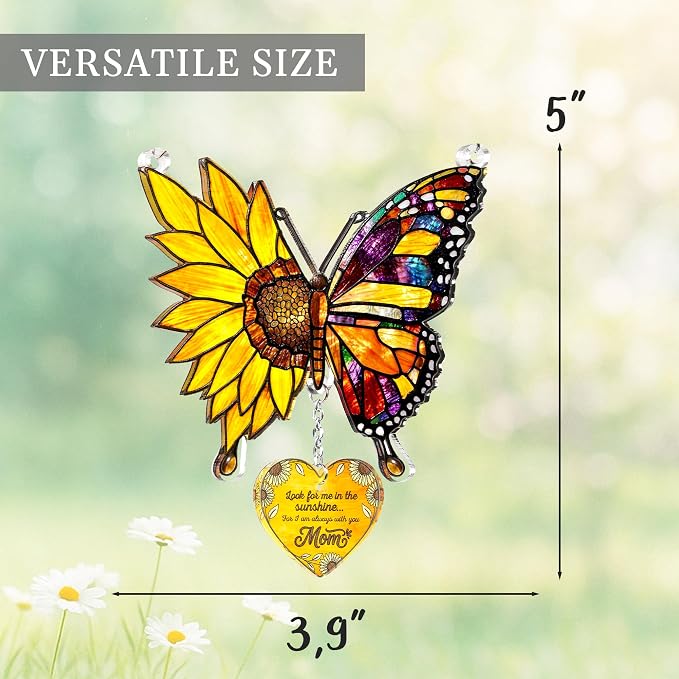 Butterfly Mom Memorial Suncatcher Ornament, Butterfly Gifts - Image 3