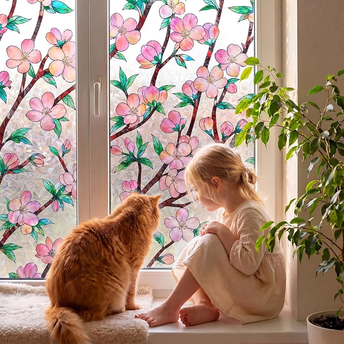3D Rainbow Window Privacy Film, Decorative Stained Glass Static Cling Window - Image 8