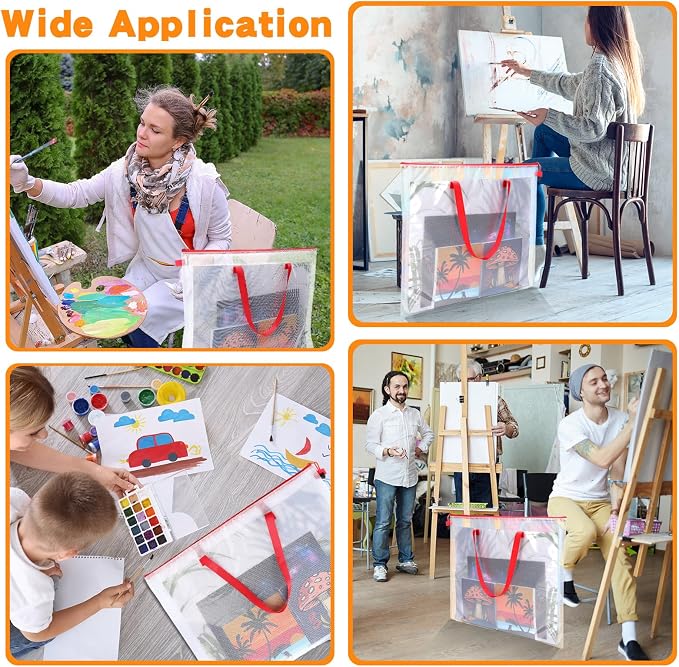 Reginary 10 Pcs Art Portfolio Bags, 19 x 25 Inch Clear Poster Storage Bags - Image 7