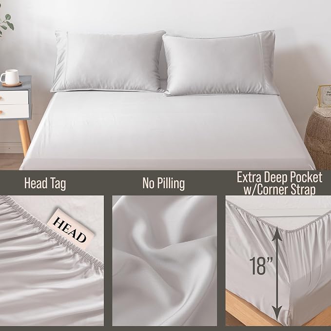 Bella Coterie California King Size Fitted Sheet Only | Luxury Bamboo Viscose | - Image 3