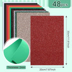 Feifeiya 48 Pack Glitter Foam Sheets Craft, 8 x 12 Inch Assorted Colors - Image 2