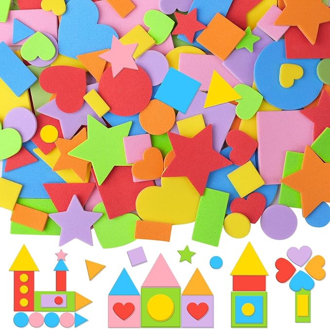 1630Pcs Foam Shape Stickers, Self Adhesive EVA Foam Stickers by Etyishe