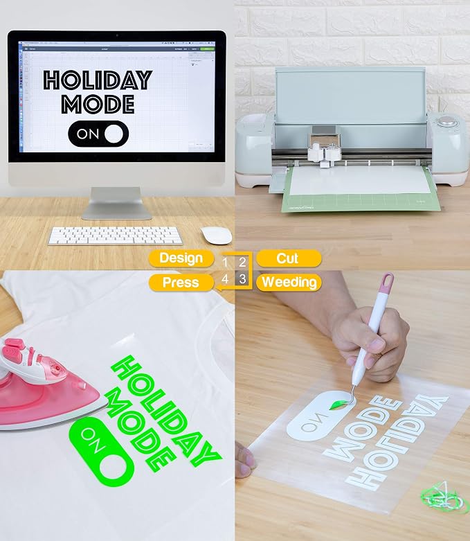 White Heat Transfer Vinyl HTV Roll Matte PU 12" x 15 ft. | Easy to Cut - Image 4