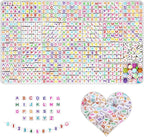 YMSDZHL Alphabet Beads A-Z 1000Pcs Letter Beads, Acrylic 6x6mm Round Letter by YMSDZHL