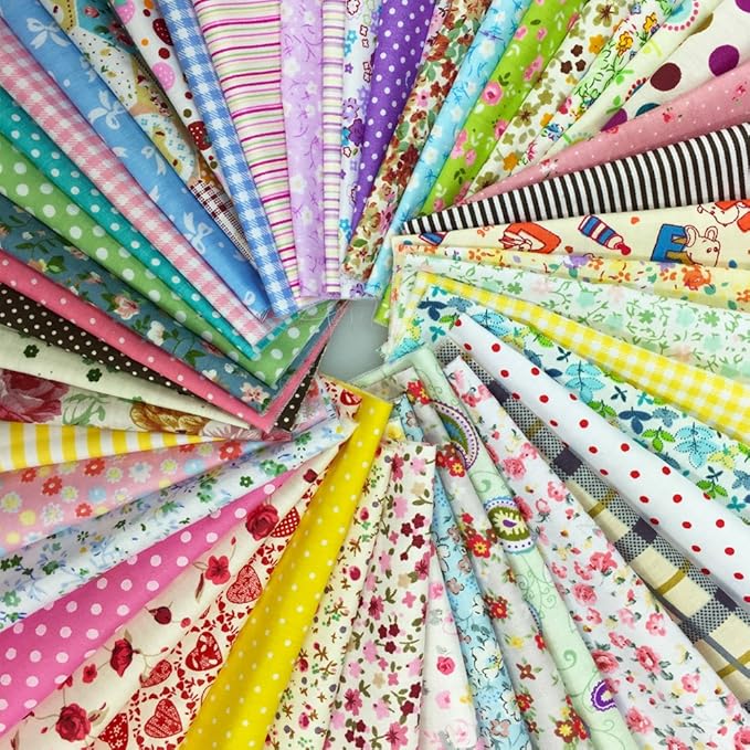 flic-flac 200pcs 4 x 4 inches Cotton Craft Fabric Bundle Squares Patchwork Lint - Image 2