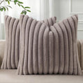 Pallene Faux Fur Plush Throw Pillow Covers 20x20 Set of 2, Luxury Soft Fluffy by PALLENE