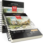 ARTEZA Mixed Media Sketchbook, 5.5 x 8.5 Inches, 60 Sheets, Micro-Perforated - Image 4