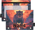 Custom Dinosaur Pencil Pouch for 3 Ring Binder, 2 Pack Personalized Name by BOENLE-WELCOMEYOURCOMING
