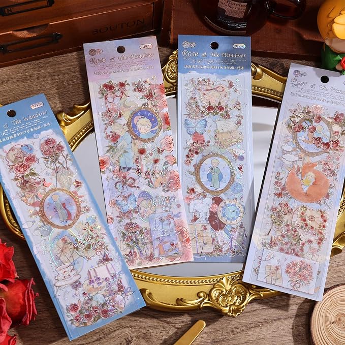 12 PCS Flowers Rose Themed Sticker, Decals by Unknown