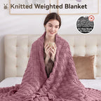 Knitted Weighted Blanket for Adult, No Beads Heavy Blanket 48” x 72'' 10lbs - Image 5