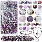 1000pcs 4/6/8mm Purple Color Briolette Crystal Glass Beads - Image 2